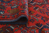 Khamyab Nevaeh Red/Navy Rug, 3'3" x 4'11"