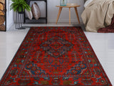 Khamyab Nevaeh Red/Navy Rug, 3'3" x 4'11"