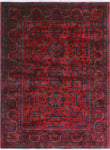 Khamyab Levi Red/Navy Rug, 3'4" x 4'11"