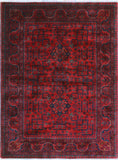 Khamyab Levi Red/Navy Rug, 3'4" x 4'11"