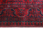 Khamyab Levi Red/Navy Rug, 3'4" x 4'11"