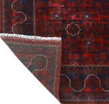 Khamyab Musayyab Red/Navy Runner, 2'9" x 12'7"