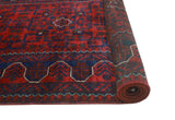 Khamyab Musayyab Red/Navy Runner, 2'9" x 12'7"