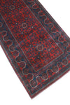 Khamyab Nawar Burgundy/Navy Runner, 2'9" x 12'8"