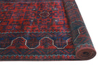 Khamyab Nawar Burgundy/Navy Runner, 2'9" x 12'8"