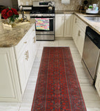 Khamyab Rehoie Red/Navy Runner, 2'7" x 19'3"