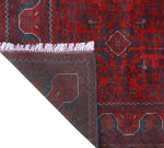 Khamyab Rose Red/Navy Runner, 2'8" x 13'5"