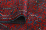 Khamyab Rose Red/Navy Runner, 2'8" x 13'5"