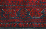 Khamyab Rose Red/Navy Runner, 2'8" x 13'5"