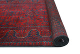 Khamyab Rose Red/Navy Runner, 2'8" x 13'5"