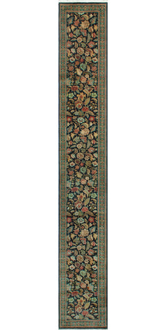 Wali Egerton Black/Green Runner, 2'6" x 18'6"