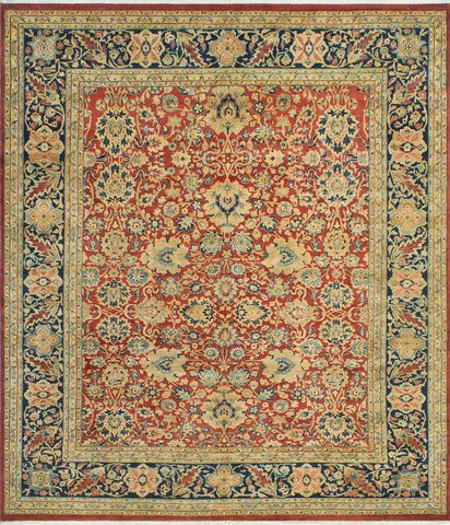 Wali Court Red/Navy Rug, 8'0" x 9'3"