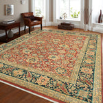 Wali Court Red/Navy Rug, 8'0" x 9'3"