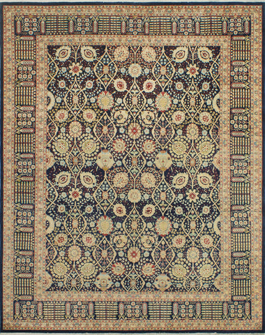 Wali Cromwell Navy /Beige Rug, 7'10" x 10'0"