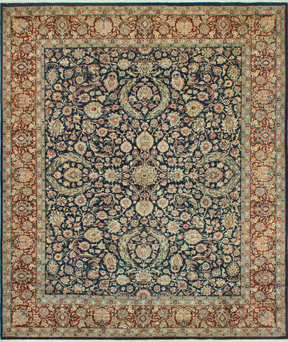 Versailles Chance Navy/Burgundy Rug, 8'1" x 9'9"