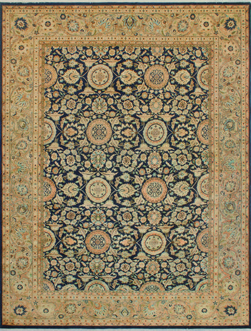 Wali Dayana Navy/Lt. Brown Rug, 8'10" x 12'0"