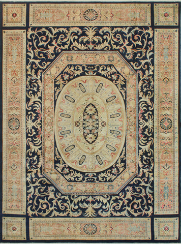 Wali Demet Navy/Beige Rug, 9'0" x 12'3"