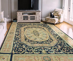 Wali Demet Navy/Beige Rug, 9'0" x 12'3"