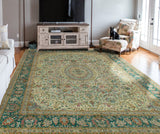 Wali Eduardo Grey/Green Rug, 9'2" x 12'1"