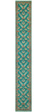 Wali Emerie Turquoise/Navy Runner, 2'6" x 17'10"