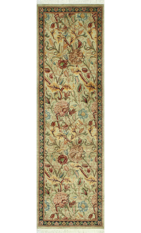 Wali Naveed Beige/Black Runner, 2'5" x 8'1"