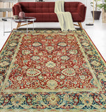 Wali Dalili Red/Navy Rug, 7'10" x 10'4"