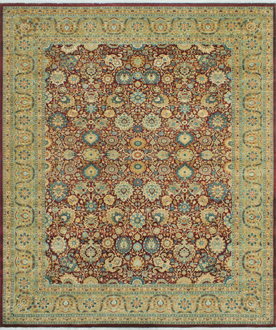 Versailles Efia Burgundy/Lt. Green Rug, 9'1" x 11'8"