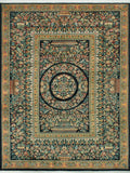 Wali Dua Black/Lt. Green Rug, 9'1" x 12'7"