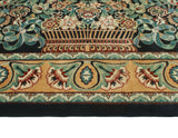 Wali Dua Black/Lt. Green Rug, 9'1" x 12'7"