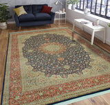 Heirloom Ravi Navy/Red Rug, 8'11" x 12'0"