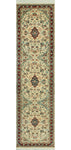 Wali Qssim Ivory/Navy Runner, 2'6" x 10'1"