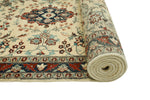 Wali Qssim Ivory/Navy Runner, 2'6" x 10'1"