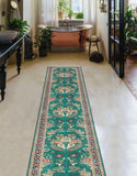 Wali Emilee Turquoise/Navy Runner, 2'7" x 10'1"