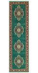 Wali Ed Green/Ivory Runner, 2'8" x 9'11"