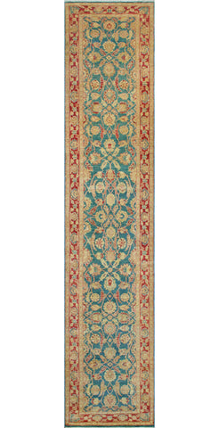 Wali Eliseo Lt. Blue/Burgundy Runner, 3'0" x 14'4"