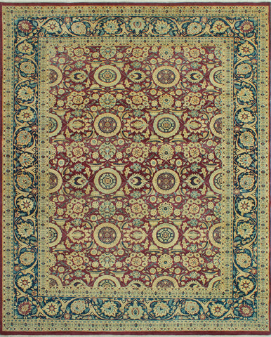 Versailles Dhamar Burgundy/Navy Rug, 8'10" x 11'8"