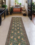 Wali Elliott Black/Green Runner, 2'7" x 10'1"