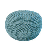 Jade Round Hand-Woven Upholstered Pouf