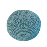 Jade Round Hand-Woven Upholstered Pouf