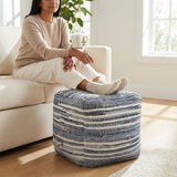 Billy Jean Pouf Blue/White