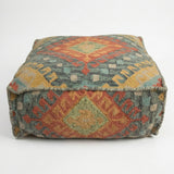 Southwestern Cotton Pouf Hayden, Blue (24"x24"x8")