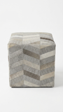 Geometric Pouf Caleb, Grey (18"x18"x18")