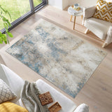 Machine Washable Felix Blue/Gold Rug