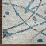 Machine Washable Archie Blue/Beige Rug