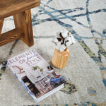 Machine Washable Archie Blue/Beige Rug