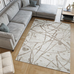 Machine Washable Archie Beige/Brown Rug