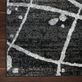 Machine Washable Archie Black/Grey Rug