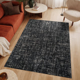 Machine Washable Frances Grey/Black Rug