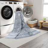 Machine Washable Alden Blue/Ivory Rug