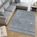 Machine Washable Alden Blue/Ivory Rug